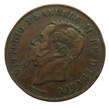 Load image into Gallery viewer, 1861-M Italy 5 Centesimi Coin
