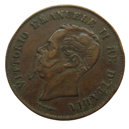 1861-M Italy 5 Centesimi Coin