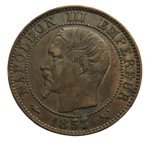 1853-W Napoleon III France 5 Centimes Coin