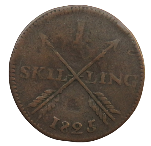 1825 Sweden 1 Skilling Coin