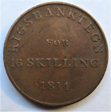 Load image into Gallery viewer, 1814 Denmark 16 Skilling Coin
