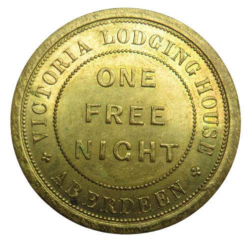 Victoria Lodging House, Aberdeen One Free Night - Vintage Token