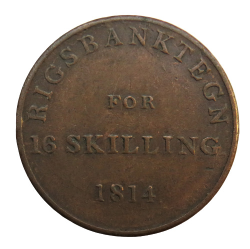 1814 Denmark 16 Skilling Coin