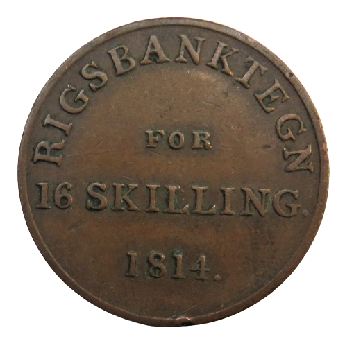 1814 Denmark 16 Skilling Coin