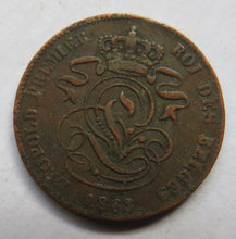 Load image into Gallery viewer, 1863 Belgium 2 Centimes Coin
