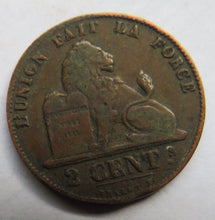 Load image into Gallery viewer, 1863 Belgium 2 Centimes Coin
