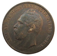 Load image into Gallery viewer, 1861 Sweden 5 Ore Coin In Higher Grade
