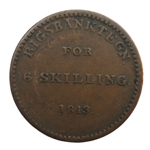 Load image into Gallery viewer, 1813 Denmark 6 Skilling Coin
